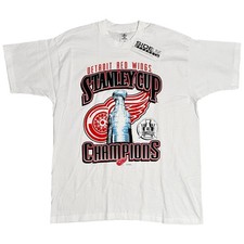 Vintage 1997 Detroit Red Wings NHL Stanley Cup Champs Deadstock Shirt XL picture
