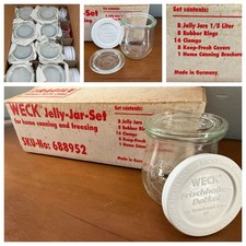 Vintage - Lot of 6 - Weck RUNDRAND TULIP JAR 60 Strawberry Complete Germany NOS picture