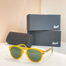 Persol 714-S sunglasses Foldable Retro Square Frame Transparent Amber Green Lens picture