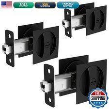 Goldenwarm Pocket Door Lock 3 Pack Matte Black 2-3/8