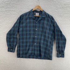 Vintage Penneys Towncraft Shirt Mens XL Loop Collar Button Up Rockabilly 50s 60s picture