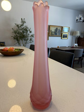 Vintage pink satin/frosted swung le smith dominion vase possible tivoli picture