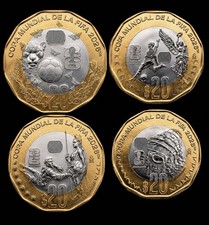 Full Set Mexico $20 Pesos (4 Coin Set) 2026 FIFA World Cup, Soccer Mundial  picture