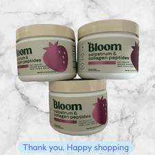 FOR 3 Bloom Colostrum & Collagen Peptides Gut Health Strawberry 4.23z  Each NEW picture