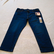 Wrangler Five Star Premium Flex Stretch Relaxed Straight Dark Wash Jeans 38 picture