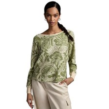 Daily Practice Anthropologie Floral Pullover Sweater Size M Green Cream New picture