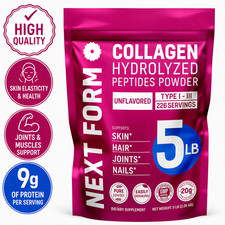 Collagen Peptides Hydrolyzed Powder for Joints, Muscles & Skin, Types I III, 5LB picture