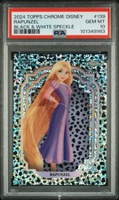 2024 Topps Chrome Disney Rapunzel /101 Black & White Speckle Refractor PSA 10  picture