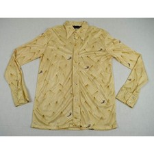 VTG Casual Leisure Shirt Size S 70s by George Yellow Poly Mountain Peaks Climber picture