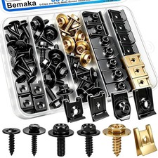 60Pcs U-Nut Clips and Body Bolts Screws Assortment Kit, 10 Sizes Auto Car U Clip picture