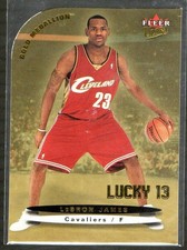 2003–04 Fleer Ultra “Lucky 13” Gold Medallion #171 LeBron James Rookie Card picture