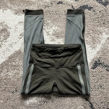 Lululemon Olive Green Athletic Leggings High Rise Zip Ankle Y2K picture