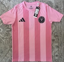 adidas Inter Miami CF Lionel Messi #10 MLS Soccer Jersey Youth Size L/G Pink picture