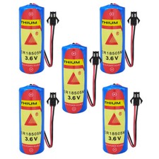 5x ER18505M 3.6V 3500mAh Non-rechargeable Water Meter Battery with SM Black Plug picture