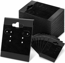 100 Pack Black Velvet Earring Display Cards, 1.5