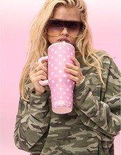 PINK x Hydrojug 32oz Tumbler Water Bottle - Pink Polka Dot Dog Print picture