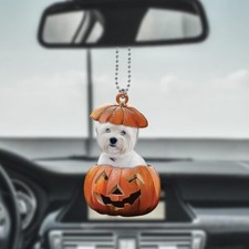 West Highland White Terrier Dog Pumpkin Ornament, Westie Dog Halloween Ornament picture