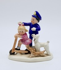 1950's Hummel Goebel Kinderland GF 105 TMK2 Full Bee Police Man & Scooter Girl picture