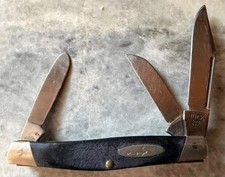 BUCK USA 303 CADET BLACK HANDLE KNIFE USED picture