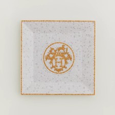 Hermes Mosaique au 24 Gold Square Plate Small Porcelain Change Tray Dish No. 3 picture