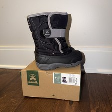 Kamik Snowbug Unisex Kids Snow Boots Black/Gray Synthetic Rubber Size 11 New picture
