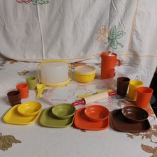 Vintage 1970s Tupperware Toys Mini Children's Play Set Pitcher Cake Baking Lunch picture