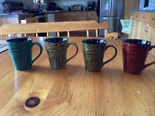 Great Gatherings Mugs Cups Abstract Design Set Of 4 picture