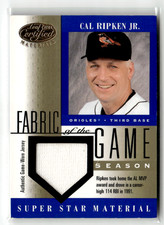 2001 Leaf Certified Materials - Fabric of the Game Cal Ripken #FG-41 (MEM) picture