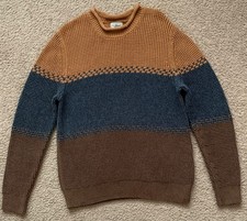 VTG LL Bean mens Roll Neck Fisherman Chunky Organic Cotton waffle Knit sweater L picture
