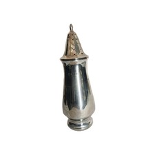 Antique English Sterling Silver Castor / Sugar Shaker 143.4g Pierced Dome Lid picture
