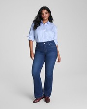 SPANX Original EveryWear Flare Jeans Women's Size 1X Pull On Blue Denim Slimming picture