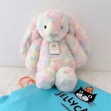 Jellycat Luxe Bunny Lazulia Plush toy rainbow rabbit With Dust Bag NWT picture