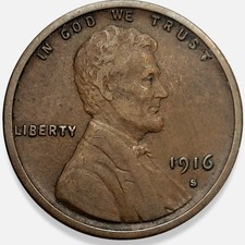 1916-S Lincoln Wheat Penny Cent 1c VF+ * Original Surfaces* 1916S #2 picture