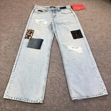 Aeropostale Mom Jeans Womens 6 Blue Light Wash Patchwork Distressed Denim Sample picture