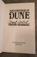 Flat Signed (No Inscription) Frank Herbert God Emperor of Dune 1st Edition 1981 picture