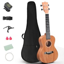 21/23/26 Ukulele Soprano/Concert Professional Beginner Kit Bag Strap Picks Tuner picture