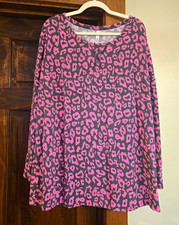 Dear Scarlett Pink Gray Leopard Print Knit Stretch Tunic Top 3/4 Sleeve 2X picture