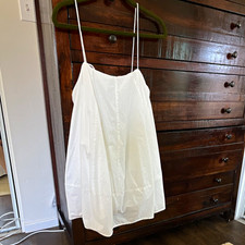 Free People Women's White Cotton Bubble Mini Dress Spaghetti Straps Size XS picture