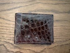 Rare Men’s Vintage Brown Alligator Wallet By Bosca NOS New Old Stock Bifold picture