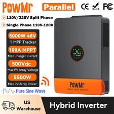5000W 48V Solar Hybrid Inverter PV 500V Split Phase 120V 240V 100A Controller US picture
