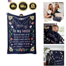 Best Friend Birthday Gifts for Women, Bestie Blanket Blue, 60