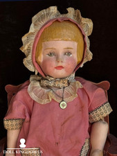 Antique American  Martha Chase Bob Hairstyle Oil Painted Stockinette Girl Doll picture