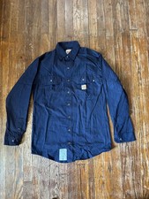 New Carhartt FR Flame Resistant Navy Blue Shirt  CAT2 NFPA picture
