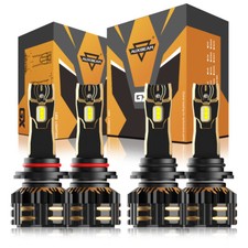 AUXBEAM Canbus LED Headlight 4 Bulbs 9005 9006 High Low Combo Super Bright White picture