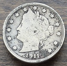 1911 5C Liberty Nickel Solid Grade Nice Coin **1095 picture