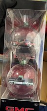 M2 Machines GMC Truck Ball Ornament Set 2pc Clear Multicolor Christmas picture