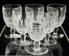 Set of 6 Waterford Cut Crystal Colleen 5 1/4 Inch Short Stem Water Goblets EUC picture