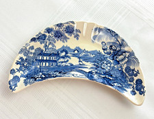 Royal Staffordshire Tonquin Blue & White Transferware Crescent Shape Dish picture