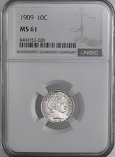 1909-P  10C BARBER SILVER DIME  