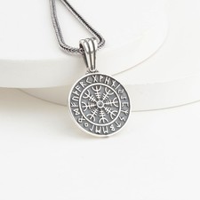 Glorria Silver Viking Vegvisir Compass Necklace picture